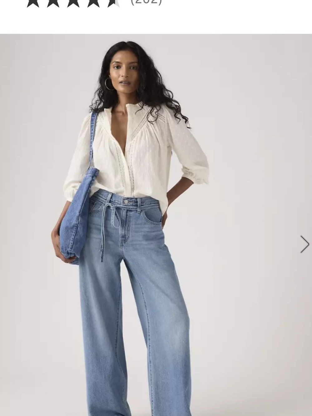 Levis  Women XL Straight Leg Jeans 25x31 Linen Denim Wide Leg Baggy Medium Wash